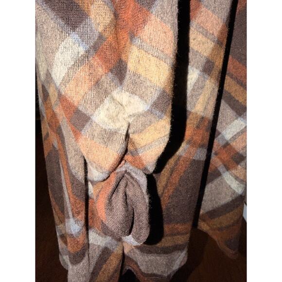 R&K Brown Plaid Dress w/ Detachable Cowl Neck Women’s Medium NWT - Picture 6 of 10